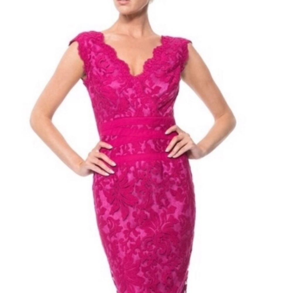 Tadashi Shoji Magenta Lace Sheath Dress